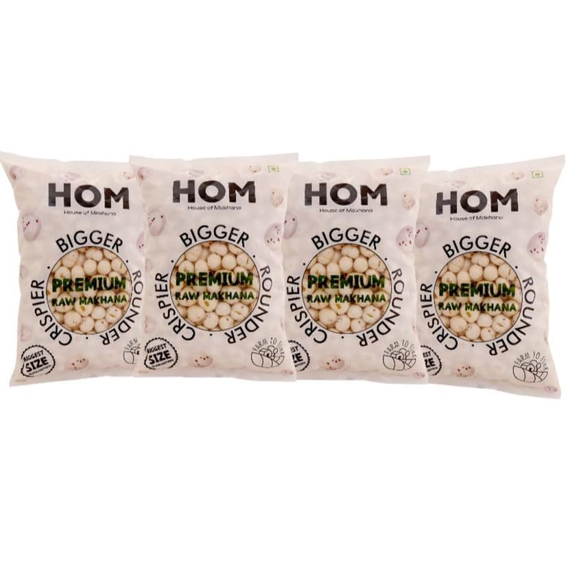 Raw Makhana (Pack of 4) - 800 gm - Pack of 4