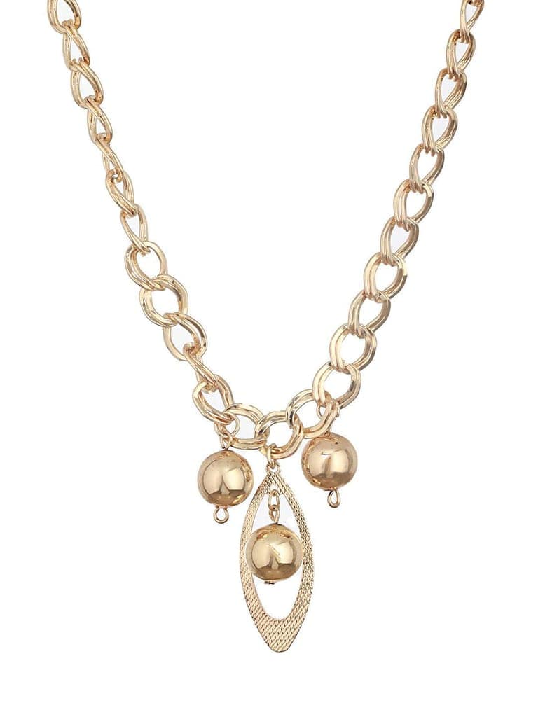 Anti-Tarnish Golden Plated Ball Pendant Link Chain view 4