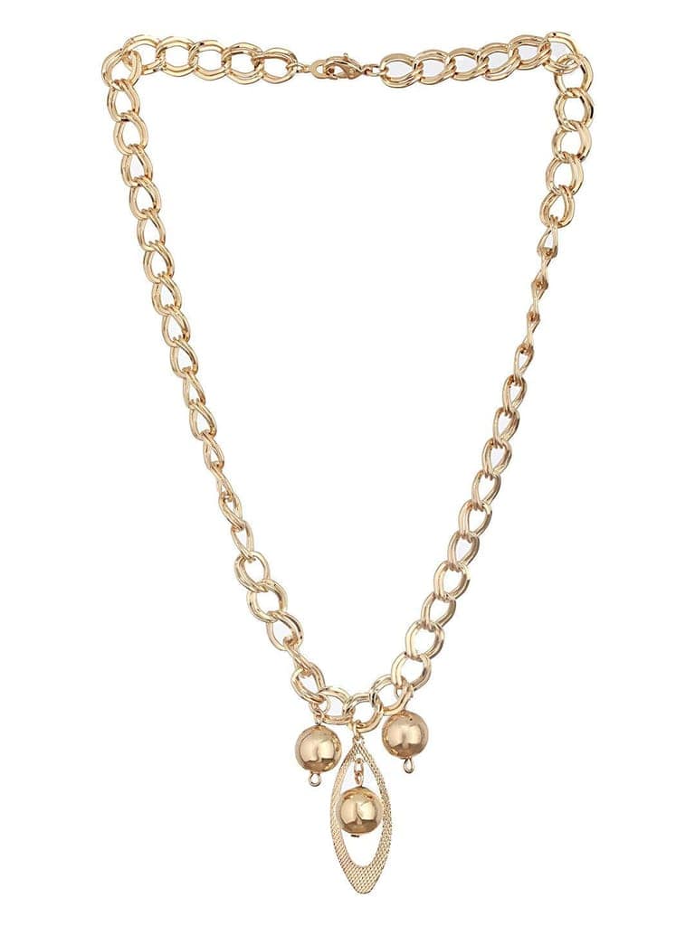Anti-Tarnish Golden Plated Ball Pendant Link Chain view 5