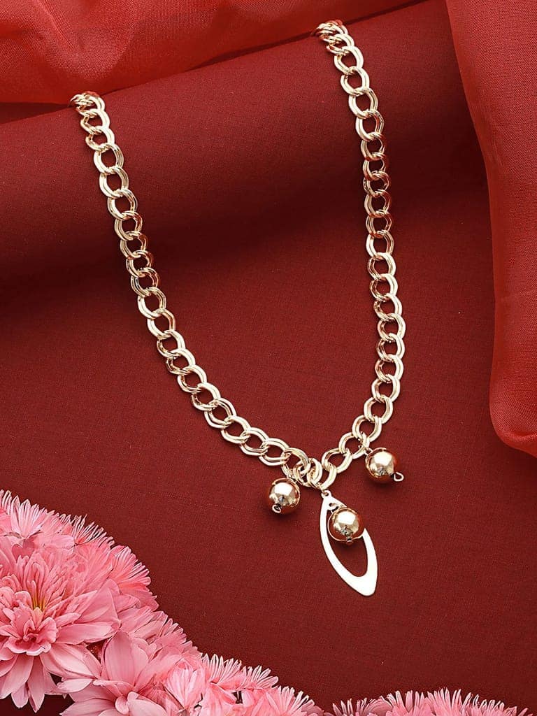 Anti-Tarnish Golden Plated Ball Pendant Link Chain view 6