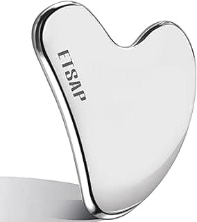 ETSAP Premium Stainless Steel Gua Sha,Metal Gua Sha Facial Tool. Firm Face Muscles, Reduce Puffiness, Facial Tension, Helps Lymphatic Drainage. GuaSha Beauty Tool for Body Neck Eyes (Heart Shape) (SS GUA SHA 85 GRM)