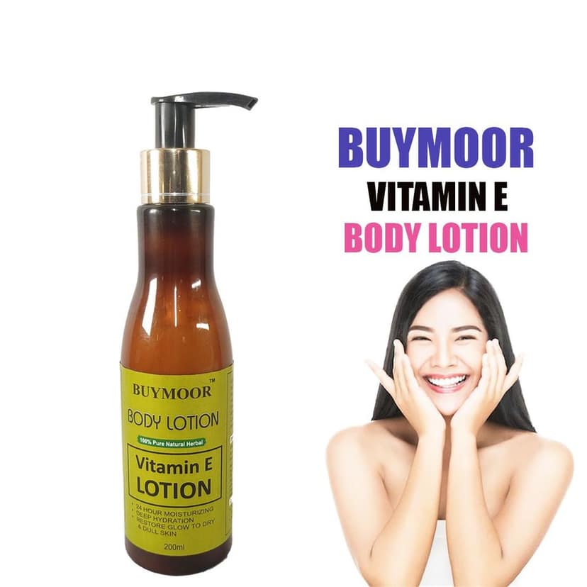 BUYMOOR Vitamin E Deep Nourishing Skin Brightening Body Lotion Men & Women 800 ML(Pack Of 4). view 3