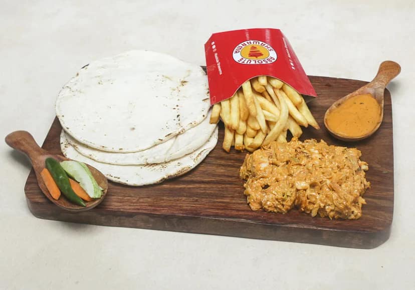 Tandoori Chicken Shawarma Plate With Fries