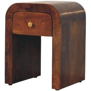 Mini Darcy Chestnut Nightstand with Curved Edges