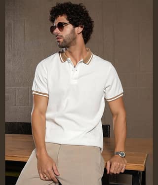 AUSK Men Cotton Blend Regular Fit Solid Polo T Shirt ( Multicolor7 )