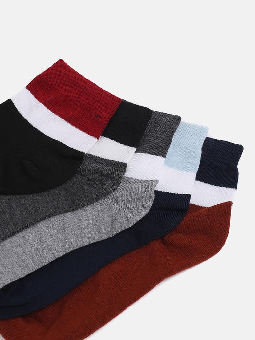 Kolor Fusion Men & Women Colour Block Above Ankle Length Cotton Socks (Pack of 5) view 8