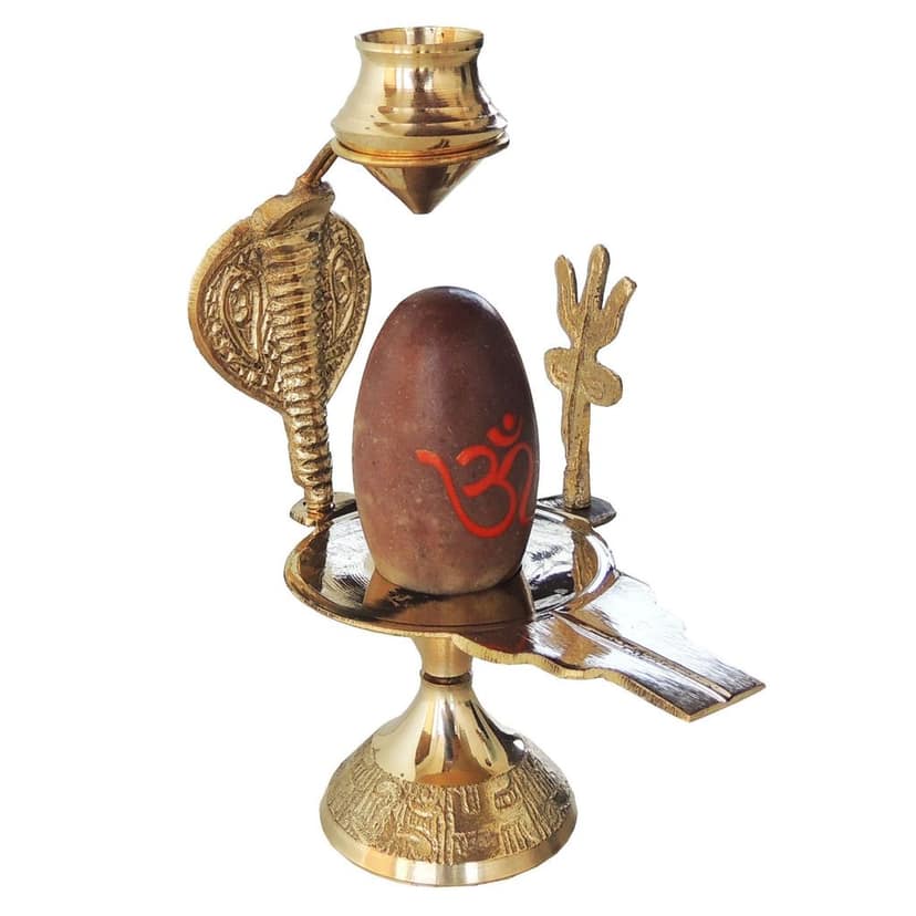 Brass Navdev Shivling ? Size 3 Navgrah Lingam, 5, Height : 5.3 Inch (ZMAS464 D) view 2