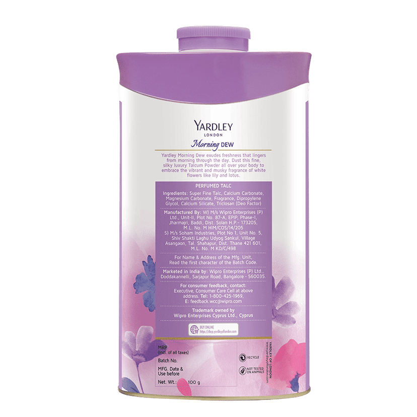 Yardley London Morning Dew Perfumed Talc, 100 gm view 2