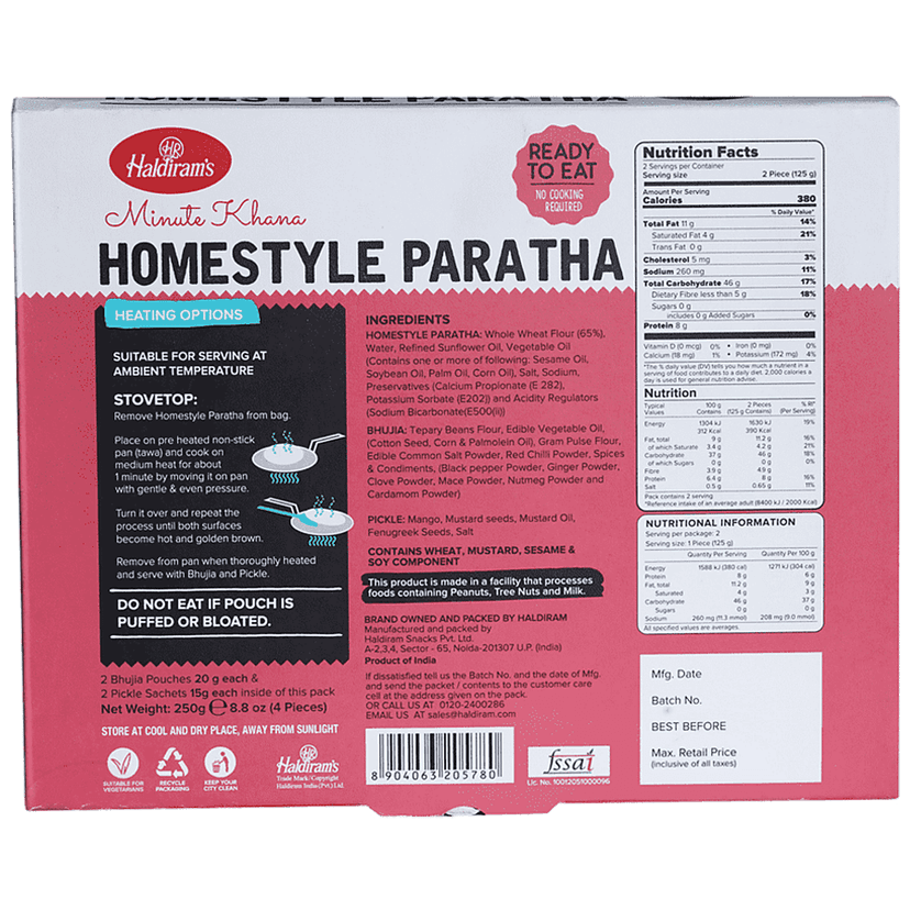 Haldirams Minute Khana Home Style Paratha, 250 G view 2