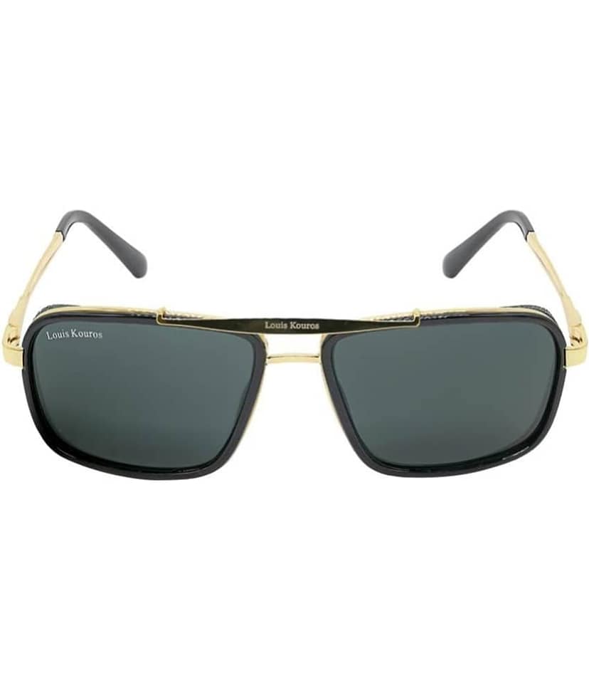 LOUIS KOUROS Gold Rectangular Sunglasses ( Pack of 1 ) view 2