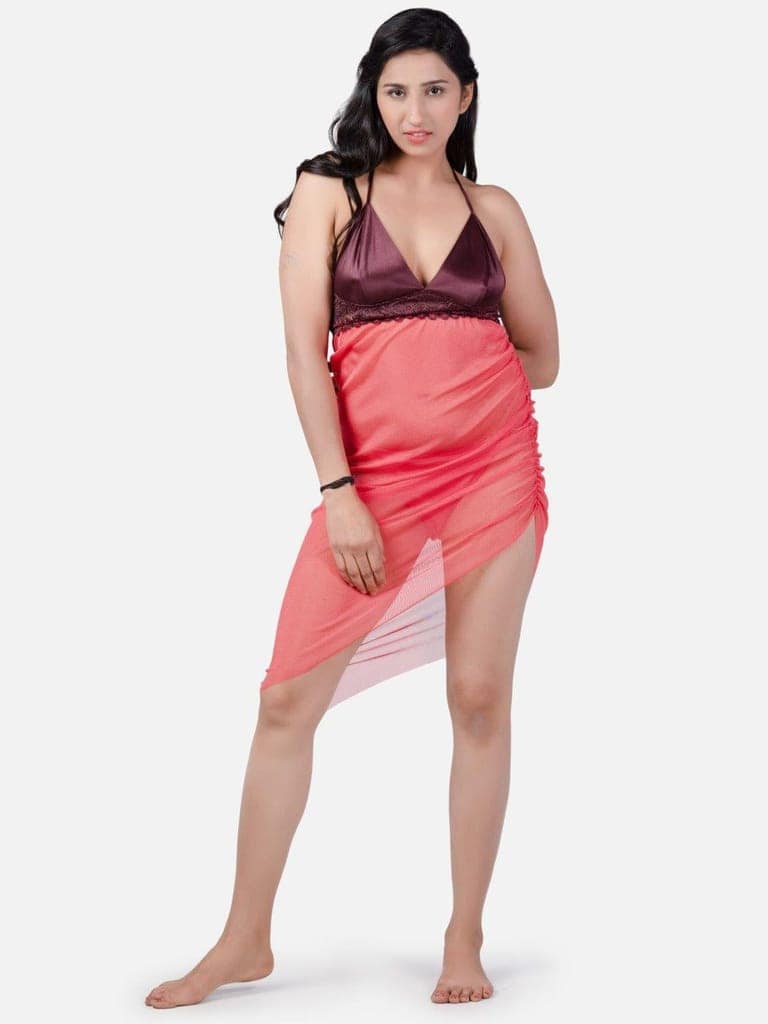 Sheer Net Hot Babydoll Bikini Night Dress for Honeymoon K5UH view 5