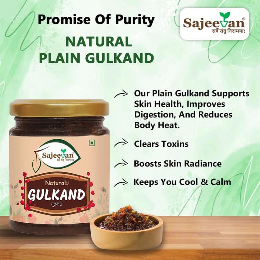 Sajeevan Organic Gulkand – Premium Rose Petal Preserve in Glass Jar | Natural Ayurvedic Sweet with Sun-Dried Damask Roses & Natural Sugar - 250gm view 6