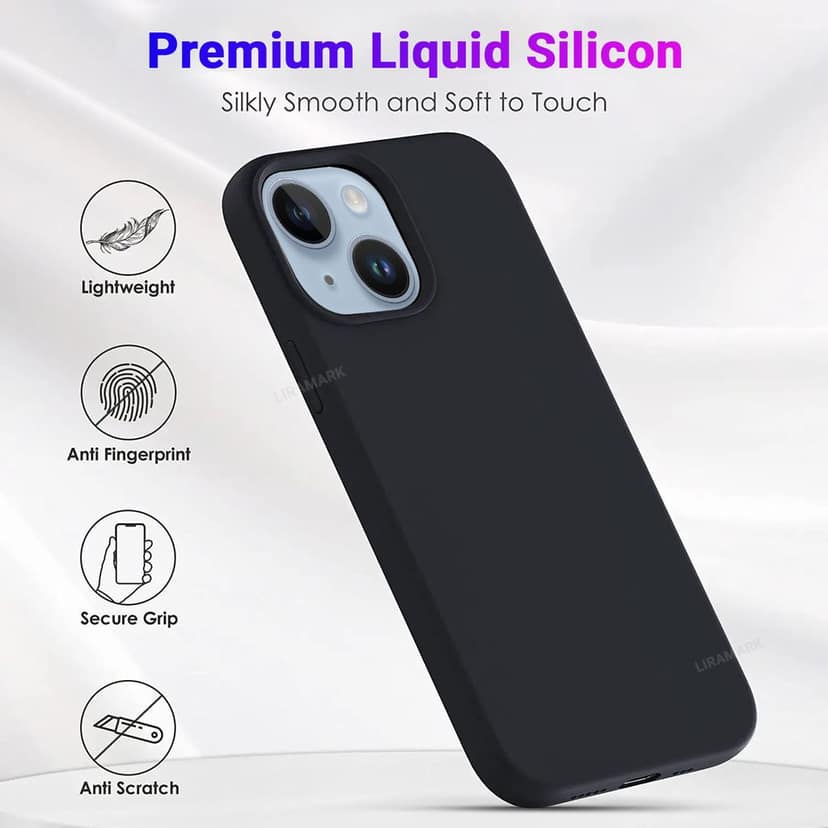LIRAMARK Liquid Silicone Soft Back Cover Case for Apple iPhone 14 (6.1 inch) view 3