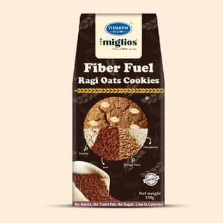 Miglios Fiber Fuel Ragi Oats Cookies | Rich in Fiber & Nutrition | Healthy Snack