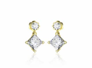 Illuminating Princess Drop Solitaire Earrings