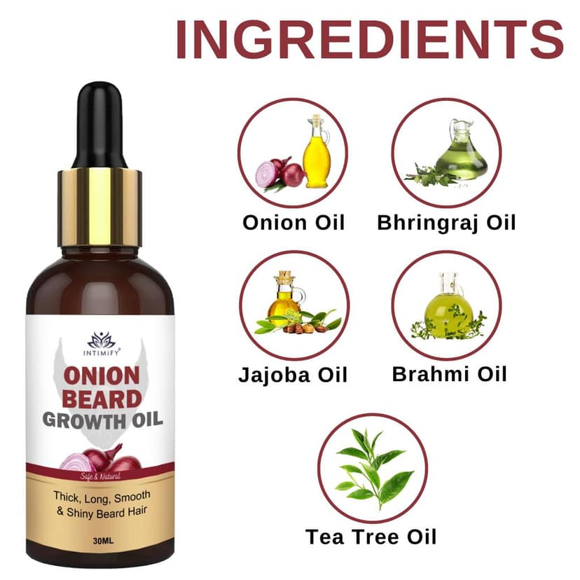 Intimify Onion Beard Growth Oil, beard growth, beard oil, beard growth oil, moustache growth oil, 30 ml view 3
