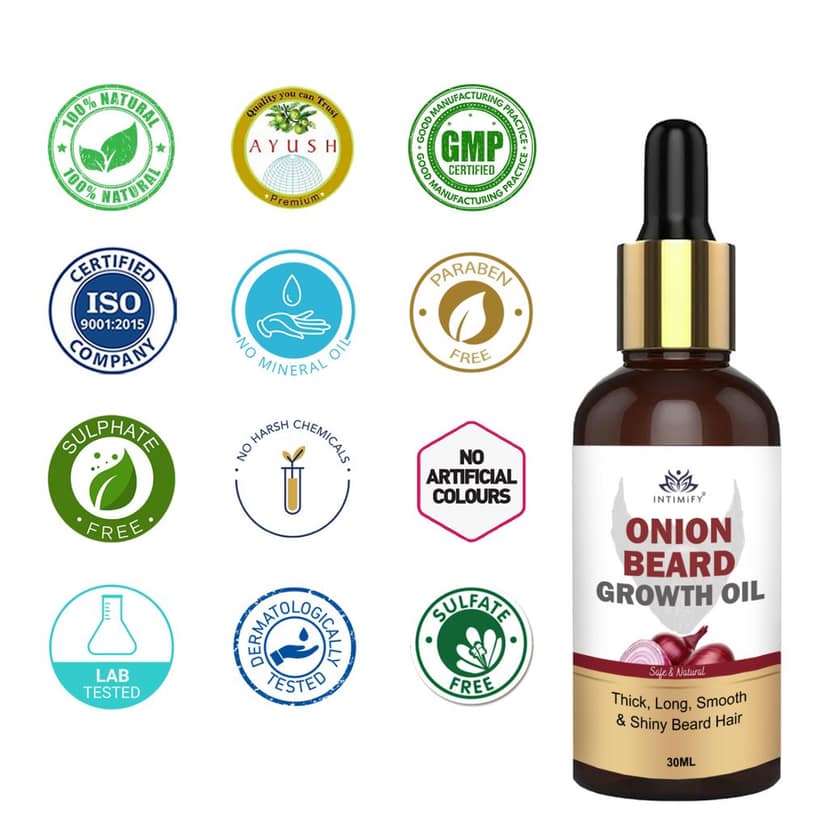 Intimify Onion Beard Growth Oil, beard growth, beard oil, beard growth oil, moustache growth oil, 30 ml view 6