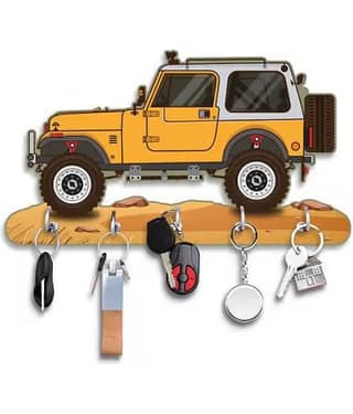 SNDArt Multicolour Wood Key Holder - Pack of 1