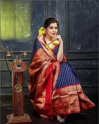 BT WITH BUY & TRY Women's Kanjivaram Cotton Silk Blend Sarees With Blouse Piece. view 4