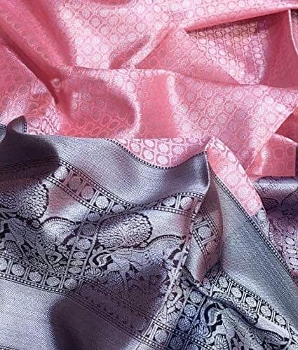 BT WITH BUY & TRY Women's Kanjivaram Cotton Silk Blend Sarees With Blouse Piece. view 9