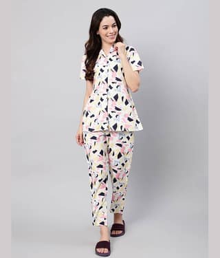 Flamboyant Women Printed Shirt With Trousers Co-Ord Set ( Multicolor )