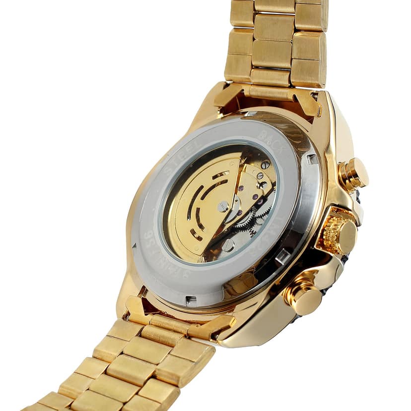 Khrist Auto Kinetics Classic Ease: Timepiece Portfolio Inside Revolving Gears Uncomplicated Grace: Automatic Mechanical Watch Collection Simplistic Elegance Analog Watch For Men view 4