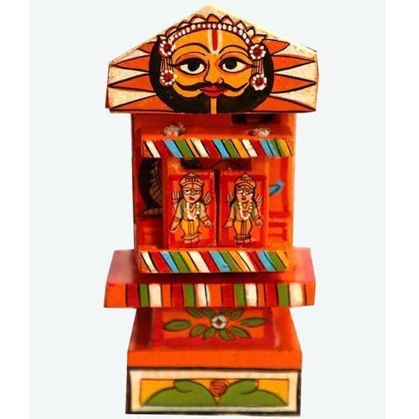 Red and Yellow Kavad Box Illustrating Ram and Krishna Story|12" (H) view 2