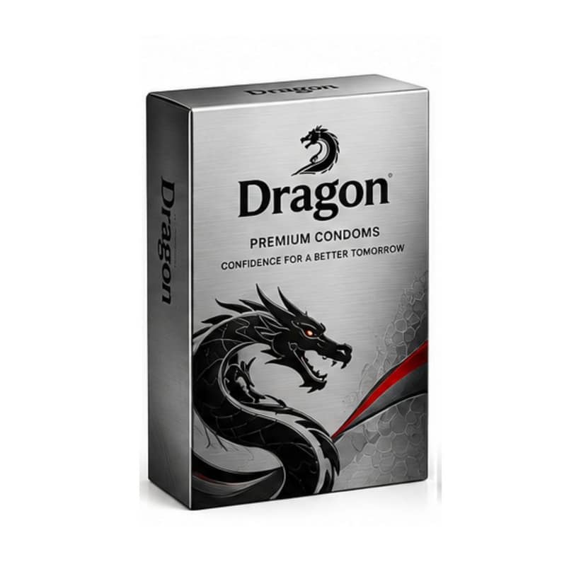 Dragon Midnight Black Condoms – 1 Piece