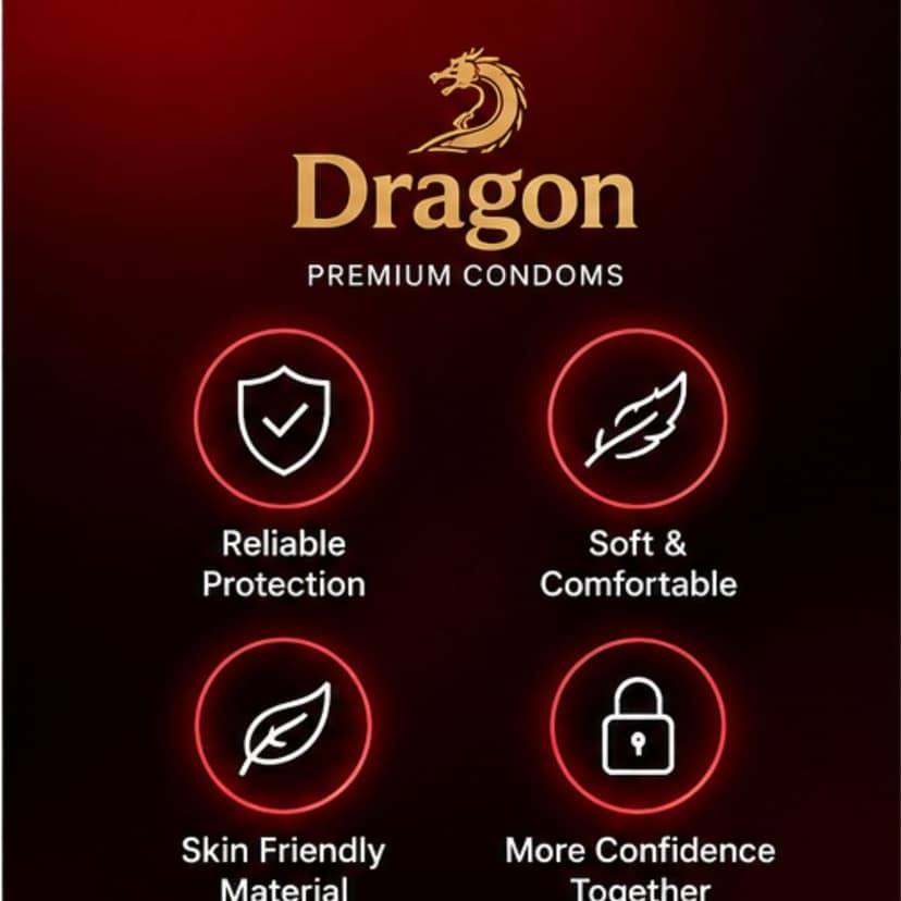 Dragon Midnight Black Condoms – 1 Piece view 4