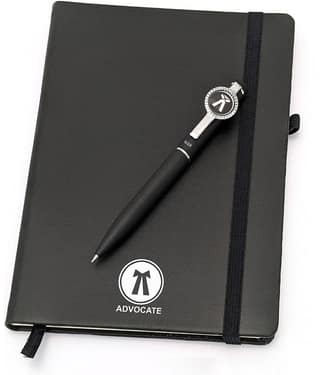 UJJi Advocate Logo Metal Pen with Notebook Set