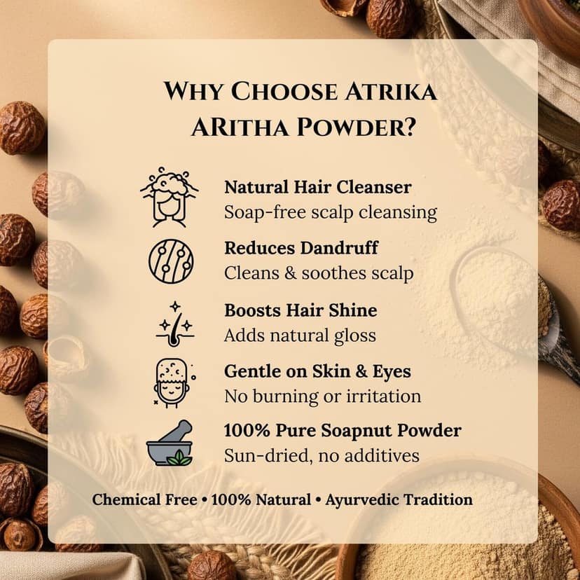 Atrika Reetha Powder 150g | Natural Reetha (Aritha) Powder for Hair Cleansing & Growth | Herbal Shampoo Alternative view 4