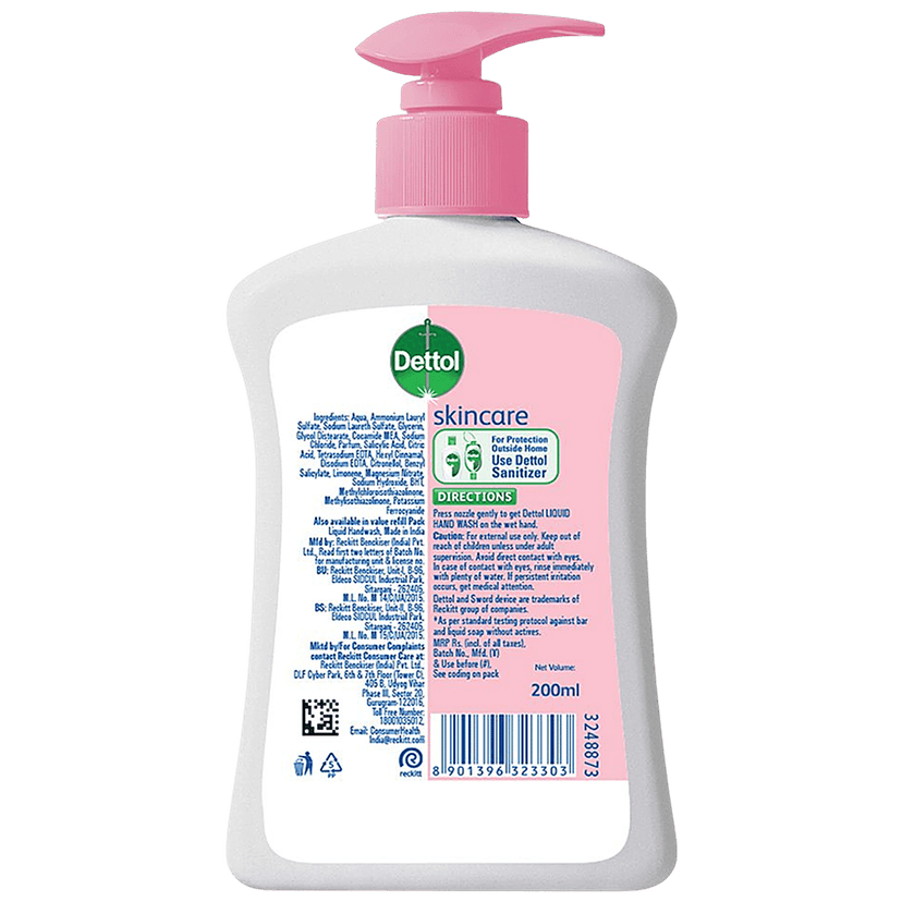 Dettol Ph-Balanced Liquid Handwash Refill Pouch, Skincare, Ph-Balanced Liquid Handwash Pump, Skincare, 200 Ml view 2