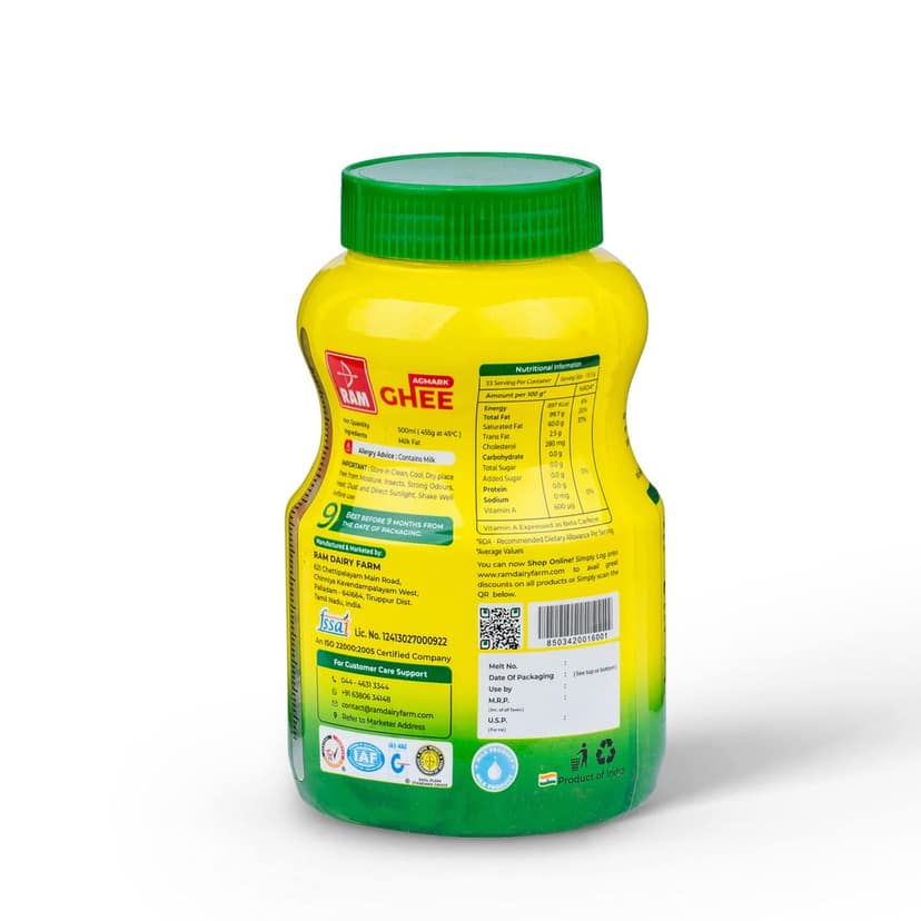 Ram Ghee 500ml Jar view 3