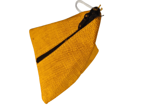 Jute Pyramid Bag with Zipper and Strap view 2