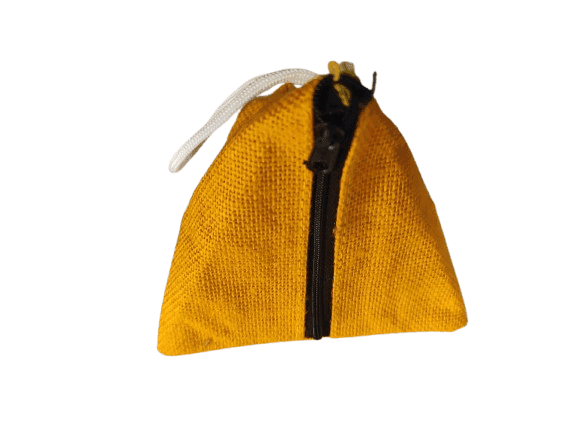 Jute Pyramid Bag with Zipper and Strap view 3