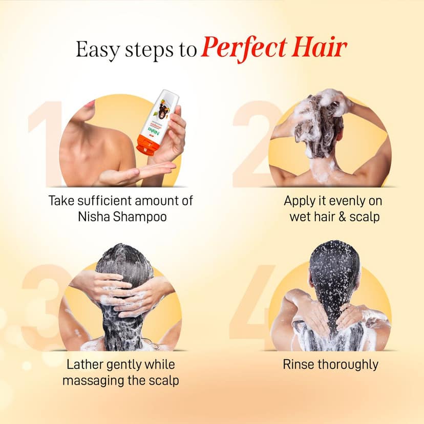 Nisha Smooth & Silky Shampoo for Women Men 75ml Pack of 4, Almond & Olive Actives Shampoo for Naturally Soft Silky Hair view 7