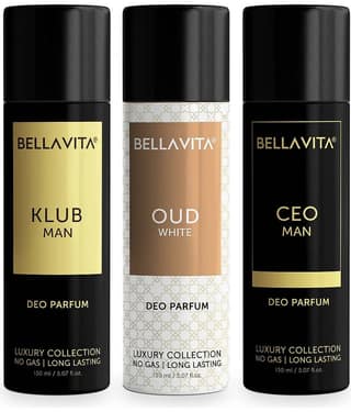 BELLAVITA Deo Men's Body Parfum Combo Deodorant Spray for Men 150 ml ( Pack of 3 )