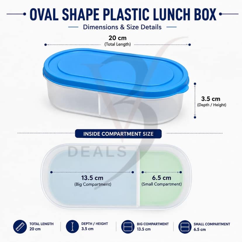 V3Deals Plastic Lunch Box with Steel & Plastic Bowls, Spoon & Carry Bag, Food Grade Plastic, Large Steel Bowl, Large Plastic Bowl, Spoon, Carry Bag, 2 Bowl Combo, Compact & Portable ( Premium Lunch Set 3) view 2
