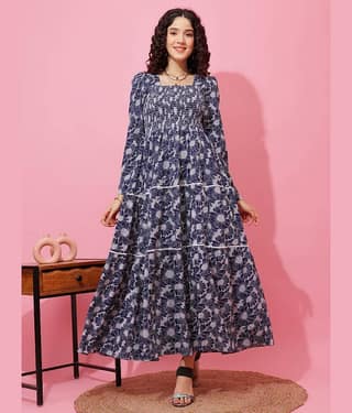 Sheetal associates Women Crepe Printed Fit & Flare Dress ( Pink )