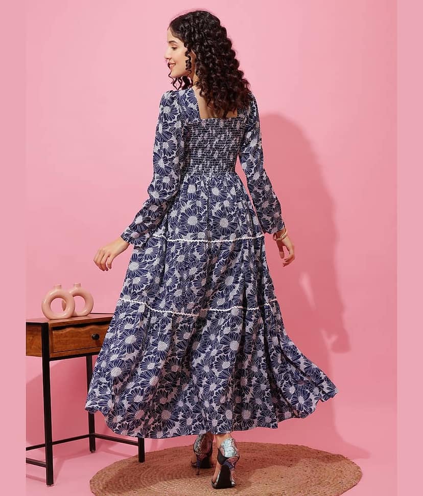 Sheetal associates Women Crepe Printed Fit & Flare Dress ( Pink ) view 2