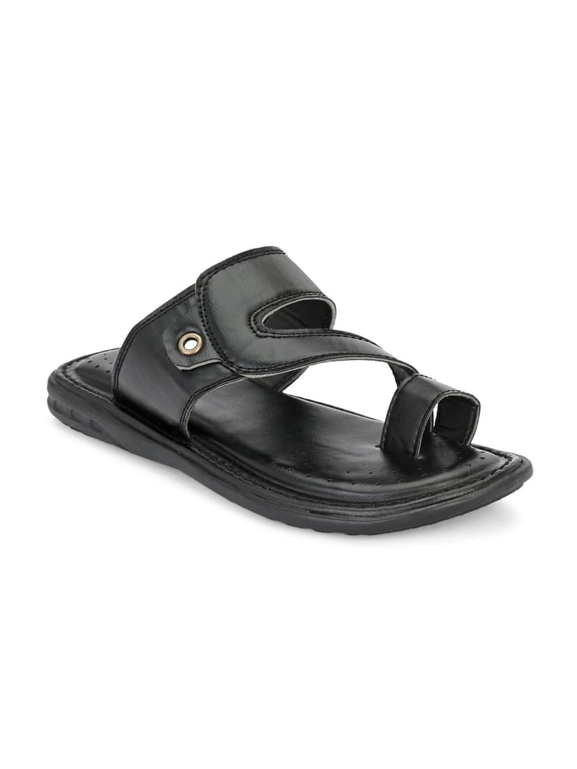 Hirolas® Men's Black Comfortable Office Slippers (HROMSL12BLK) view 2