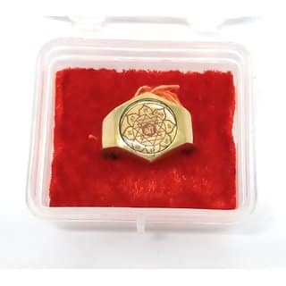 Ashtadhatu Gold Shree Yantra Ring For Men And Woman In Size 22 For Health, Wealth And Prosperity