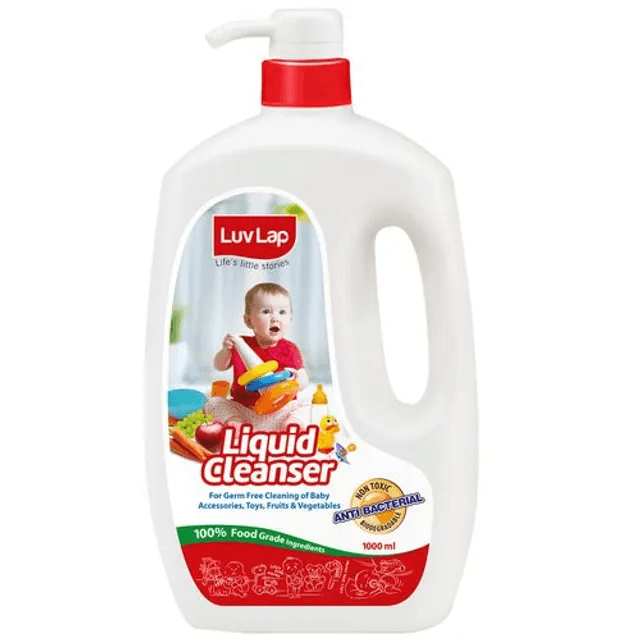 LuvLap Anti Bacterial Baby Bottle Accessories & Vegetable Liquid Cleanser, 1 Ltr