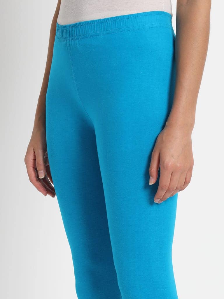 SOFT COLORS Women's Skinny Fit Ethnic Wear Ankle Length Leggings (Firozi) view 5