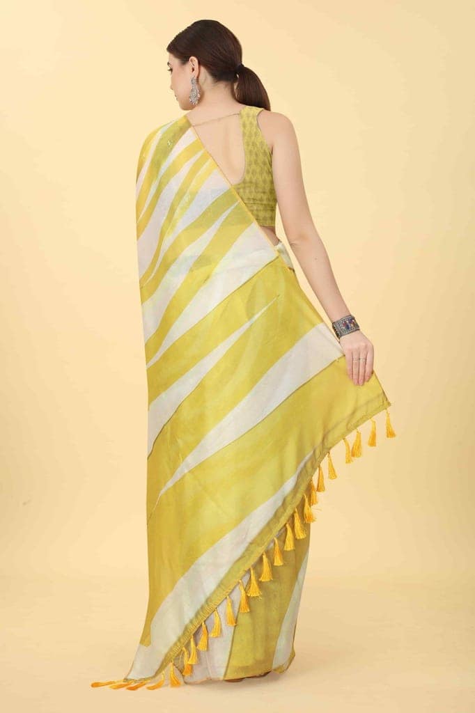 Women's Chanderi Digital Print Saree view 3