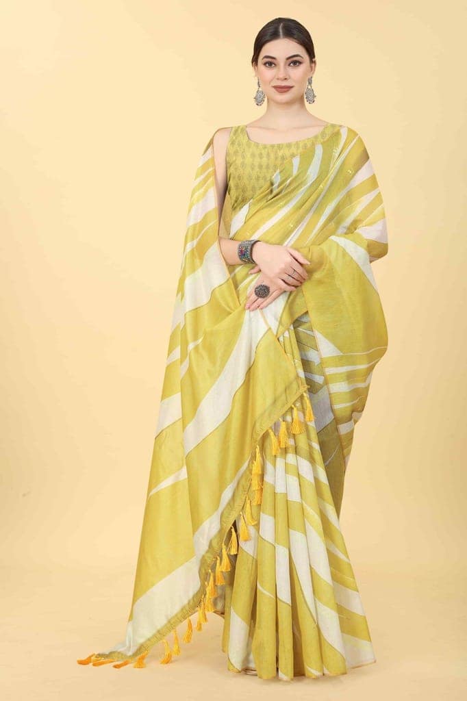 Women's Chanderi Digital Print Saree view 4