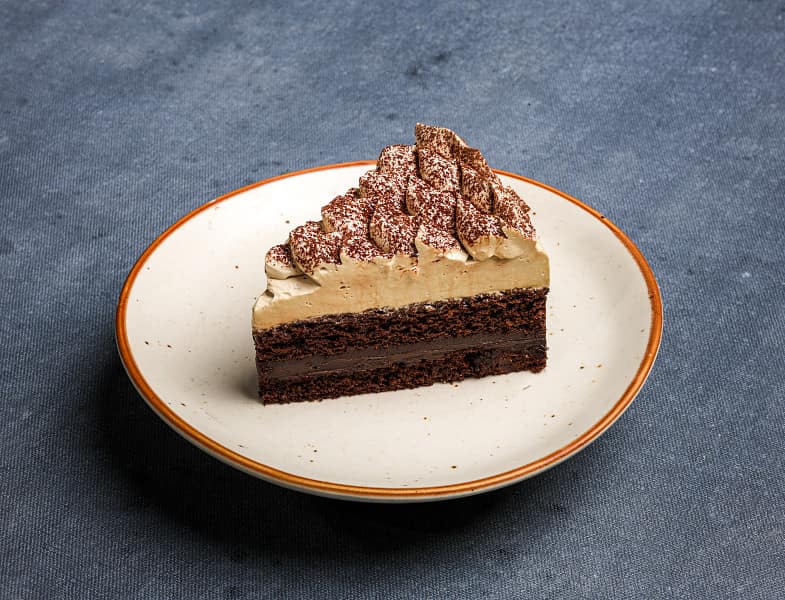 Chocolate tiramisu slice