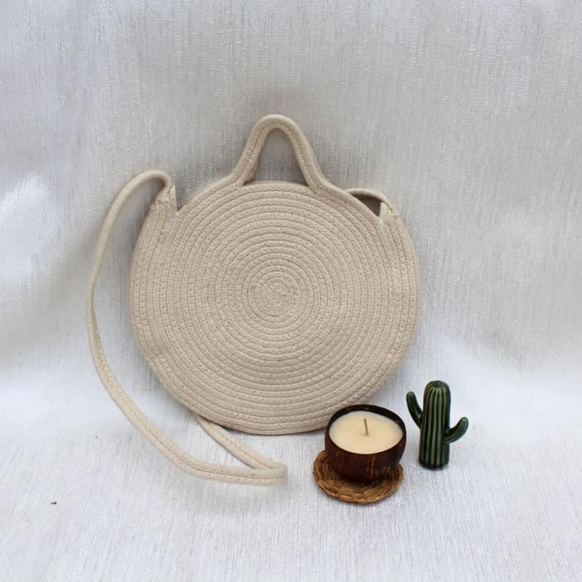 Cream & Round Sling Bag view 2