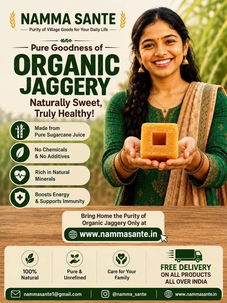 Organic Jaggery, Gur, Bella, Sharkara, Chakkarai view 3