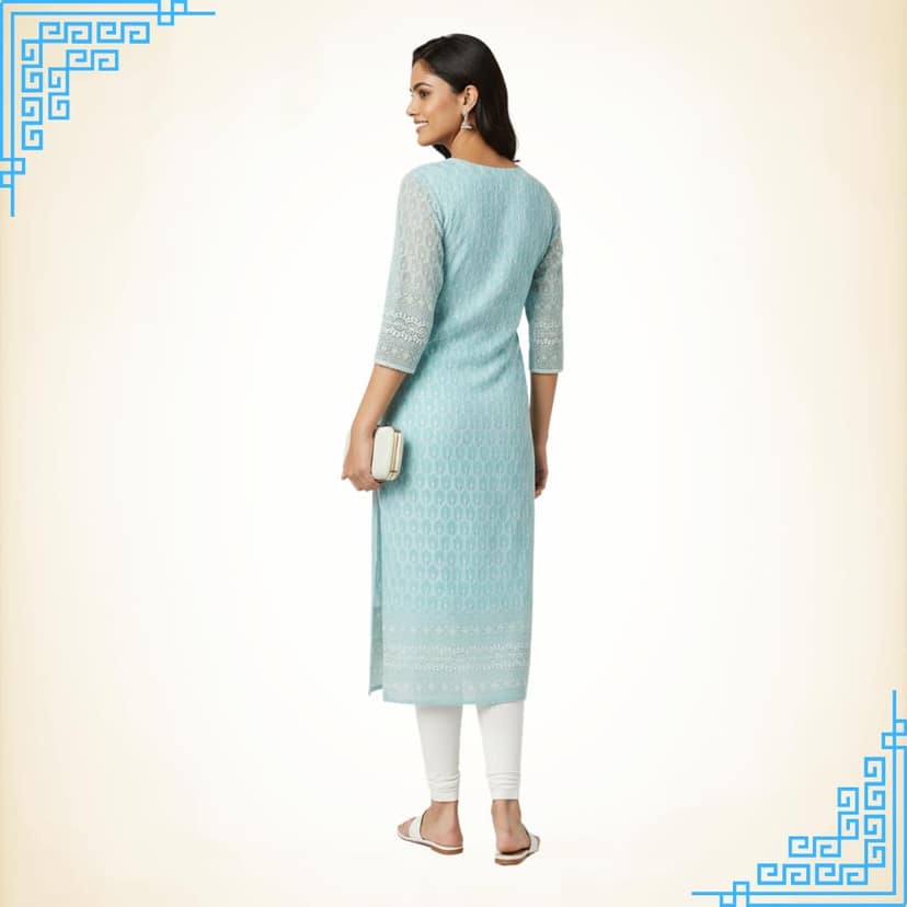 chikankari kurta - Premium Quality view 2